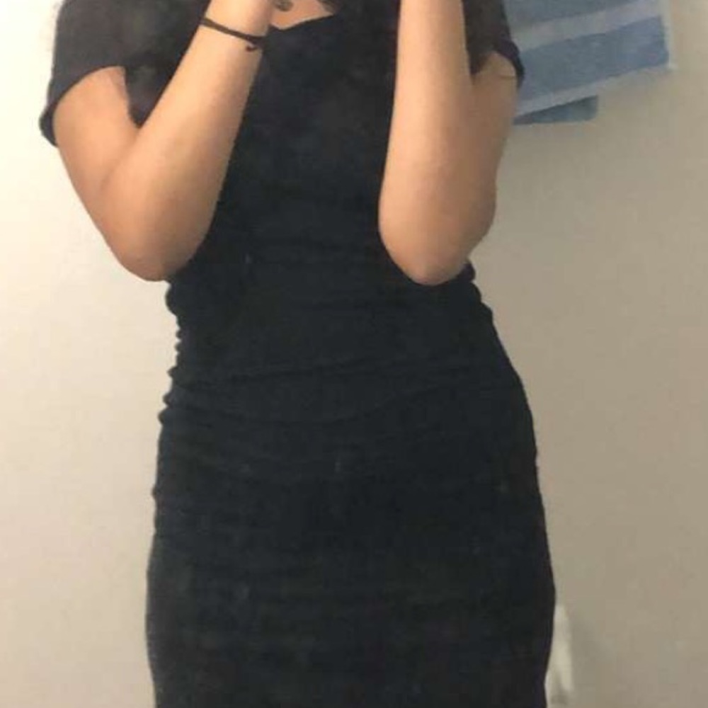 Black midi dress